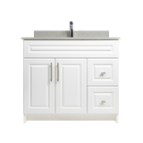 36" MDF - Right Side Draw - White - Raised Panel Doors