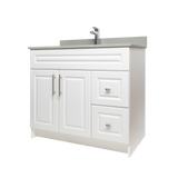 36" MDF - Right Side Draw - White - Raised Panel Doors