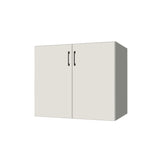 36" Wide Base Cabinet - Sink Cabinet - No Back - (White Melamine Boxes - Flat Panel Doors)