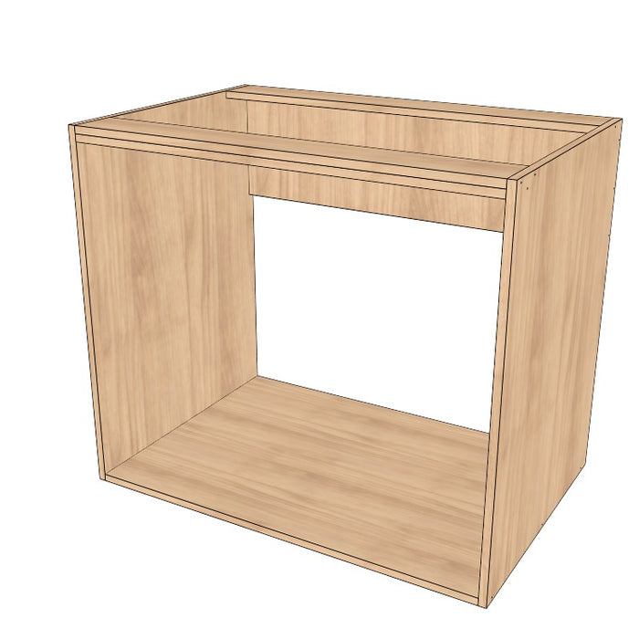 36" Wide Base Cabinet - Sink Cabinet - No Back - (Hardrock Maple Melamine Boxes - Painted Doors)