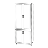 36" Wide Tall Pantry Cabinet - Painted Doors