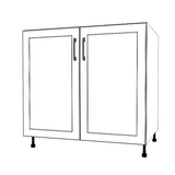36" Wide Base Cabinet - Sink Cabinet - No Back - Thermofoil Doors