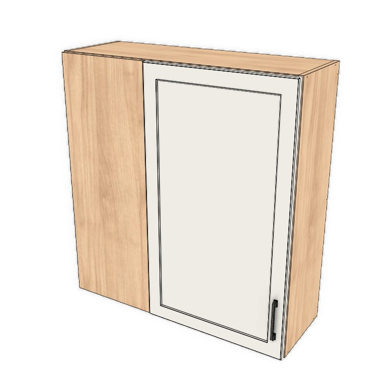 36" Wide 38" High Blind Corner Wall Cabinet - Door on Right/Left Side - (Hardrock Maple Melamine Boxes - Painted Doors)