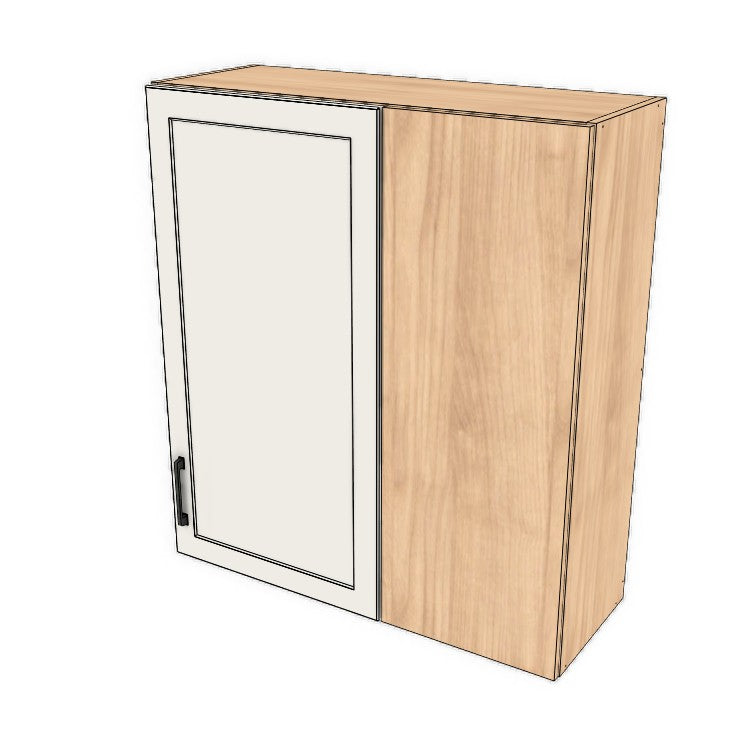 36" Wide 38" High Blind Corner Wall Cabinet - Door on Right/Left Side - (Hardrock Maple Melamine Boxes - Painted Doors)