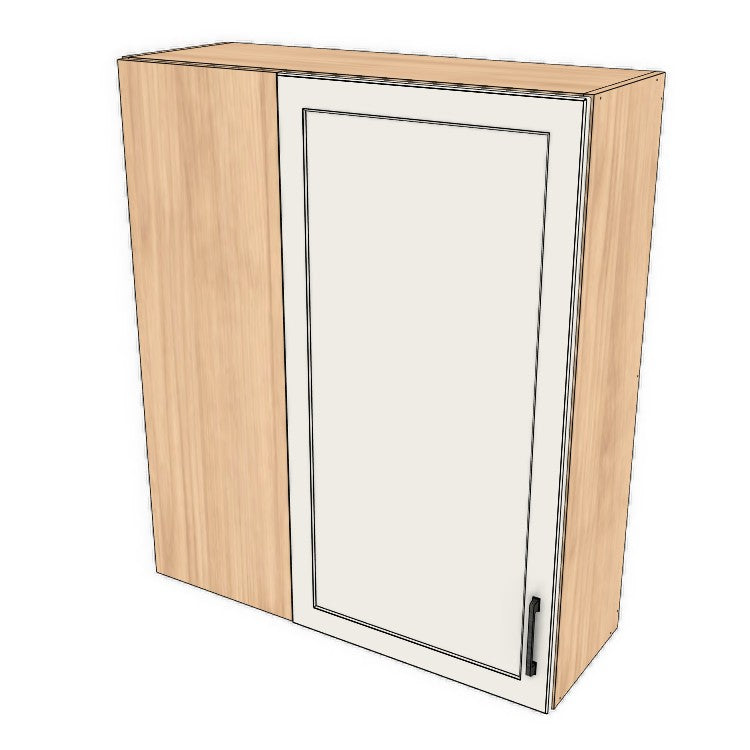 36" Wide 42" High Blind Corner Wall Cabinet - Door on Right/Left Side - (Hardrock Maple Melamine Boxes - Painted Doors)