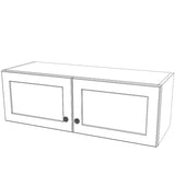 36" Wide x 12" High Wall Cabinet - (White Melamine Cabinets - Painted Doors)