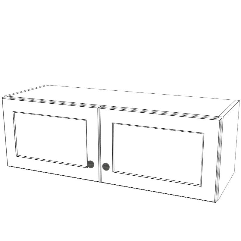 36" Wide x 12" High Wall Cabinet - (White Melamine Cabinets - Thermofoil Doors)