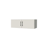 36" Wide x 12" High Fridge/Stove Cabinet - (White Melamine Boxes - Flat Panel Doors)