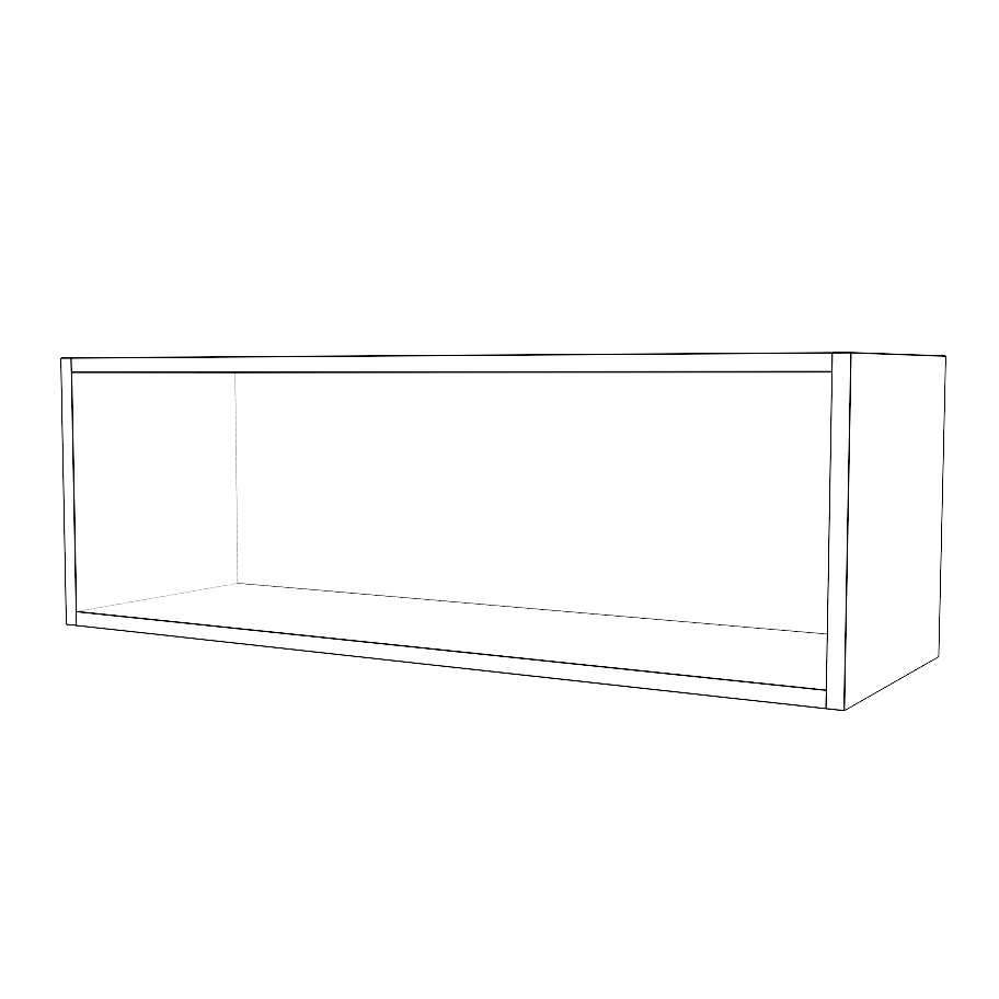 36" Wide x 12" High Fridge Cabinet - Painted Doors
