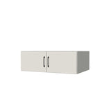 36" Wide x 12" High x 24" Deep Fridge/Stove Cabinet - (White Melamine Boxes - Flat Panel Doors)