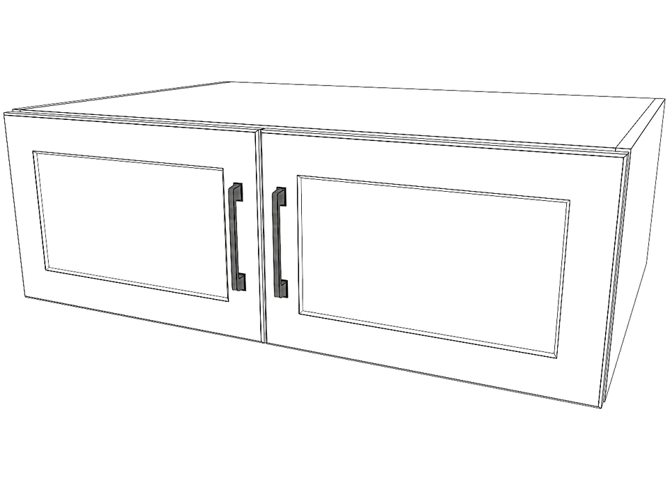 36" Wide x 12" High x 24" Deep Fridge Cabinet - Painted Doors