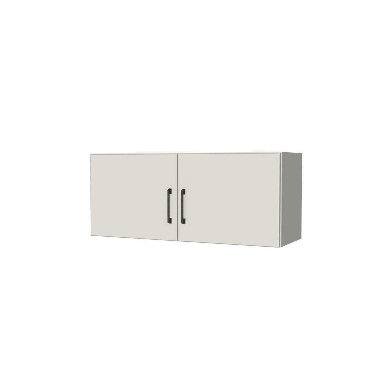 36" Wide x 15" High Fridge/Stove Cabinet - (White Melamine Boxes - Flat Panel Doors)