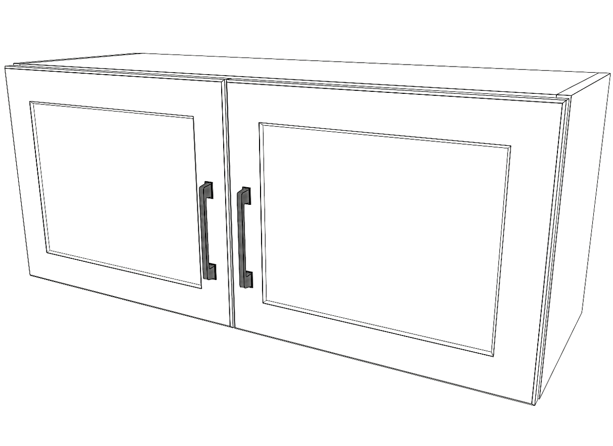 36" Wide x 15" High Fridge Cabinet - Thermofoil Doors
