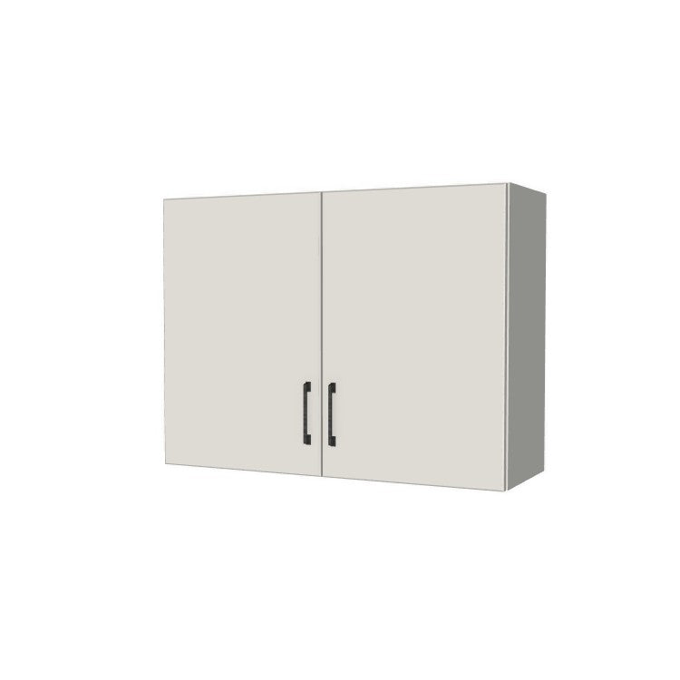 36" Wide x 27" High Fridge/Stove Cabinet - (White Melamine Boxes - Flat Panel Doors)