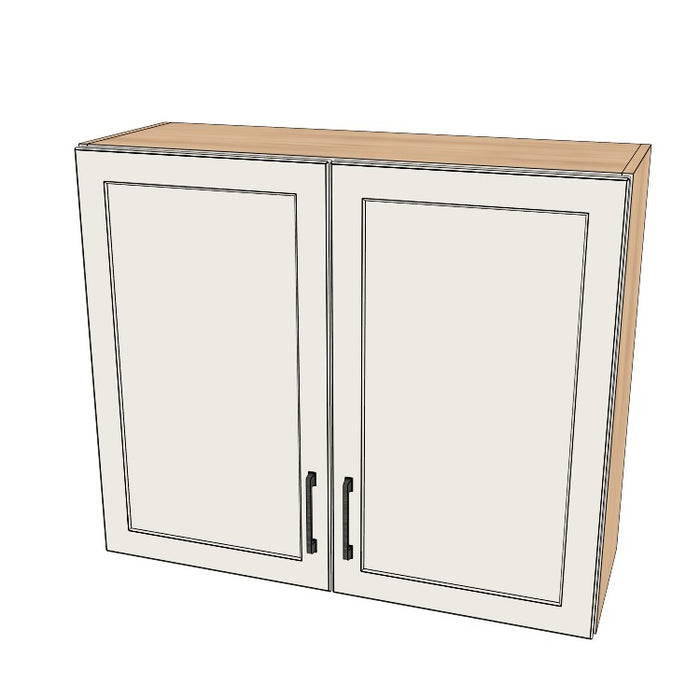 36" Wide x 30" High Wall Cabinet - (Hardrock Maple Melamine Boxes - Painted Doors)