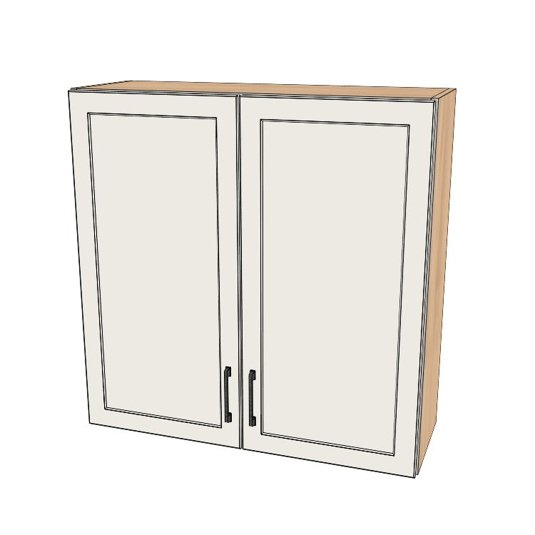 36" Wide x 36" High Wall Cabinet - (Hardrock Maple Melamine Boxes - Painted Doors)