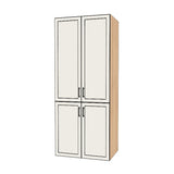 36" Wide Tall Pantry Cabinet - (Hardrock Maple Melamine Boxes - Painted Doors) 24 D