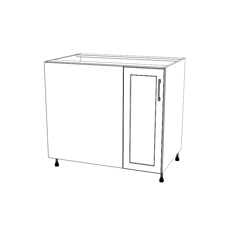38" Blind Corner Base Cabinet - Door on Right/Left Side - Thermofoil Doors