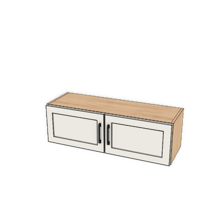 38" Wide x 12" High Fridge/Stove Cabinet - (Hardrock Maple Melamine Boxes - Painted Doors)