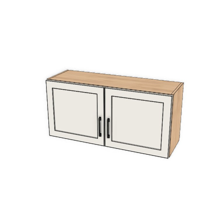 38" Wide x 18" High Fridge/Stove Cabinet - (Hardrock Maple Melamine Boxes - Painted Doors)