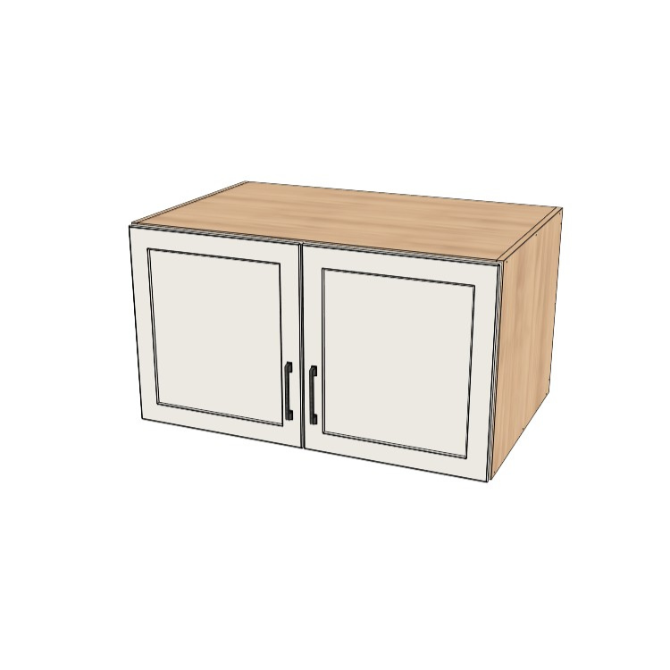38" Wide x 21" High x 24" Deep Fridge/Stove Cabinet - (Hardrock Maple Melamine Boxes - Thermofoil Doors)
