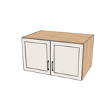 38" Wide x 21" High x 24" Deep Fridge/Stove Cabinet - (Hardrock Maple Melamine Boxes - Thermofoil Doors)