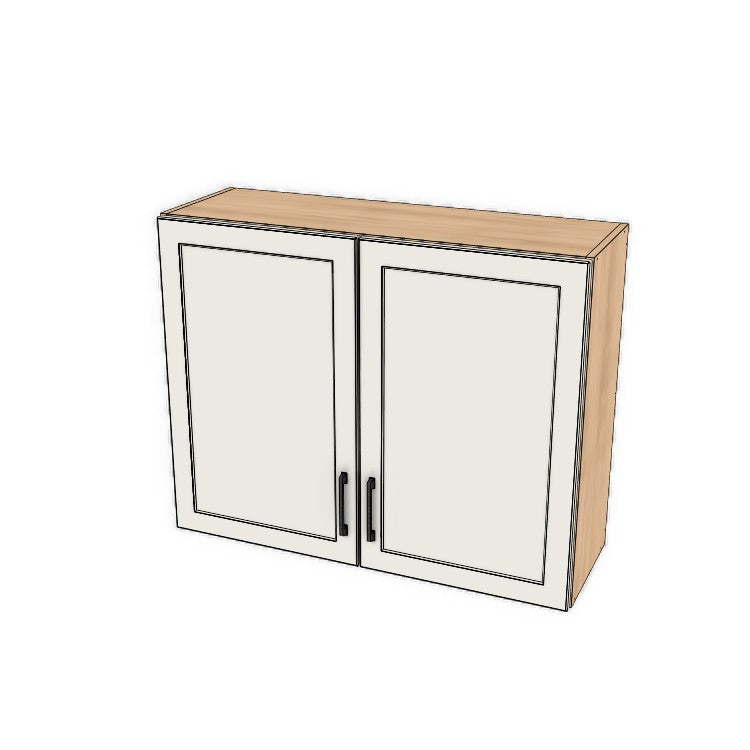 38" Wide x 30" High Fridge/Stove Cabinet - (Hardrock Maple Melamine Boxes - Thermofoil Doors)