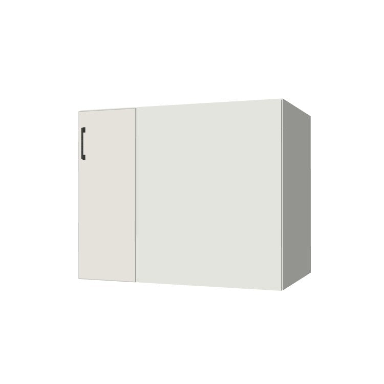 38" Blind Corner Base Cabinet - Door on Right/Left Side - (White Melamine Boxes - Flat Panel Doors)