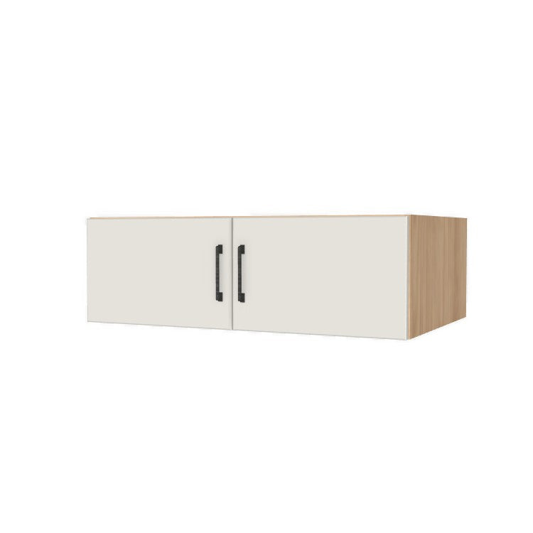 38" Wide x 12" High x 24" Deep Fridge/Stove Cabinet - (Hardrock Maple Melamine Boxes - Flat Panel Doors)