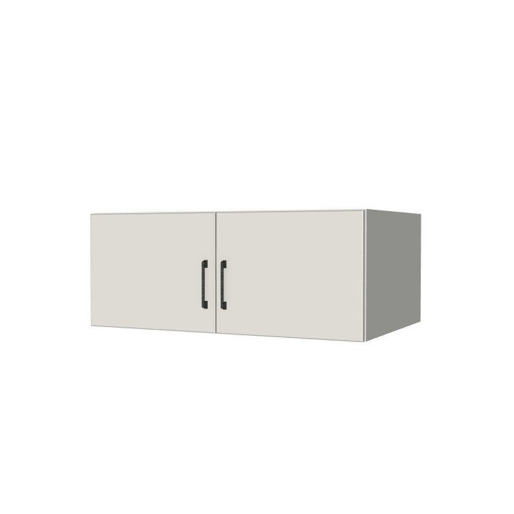 38" Wide x 15" High x 24" Deep Fridge/Stove Cabinet - (White Melamine Boxes - Flat Panel Doors)