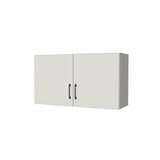 38" Wide x 21" High Fridge/Stove Cabinet - (White Melamine Boxes - Flat Panel Doors)