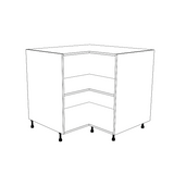 38x38" L Shape Base Corner Cabinet - Painted Doors