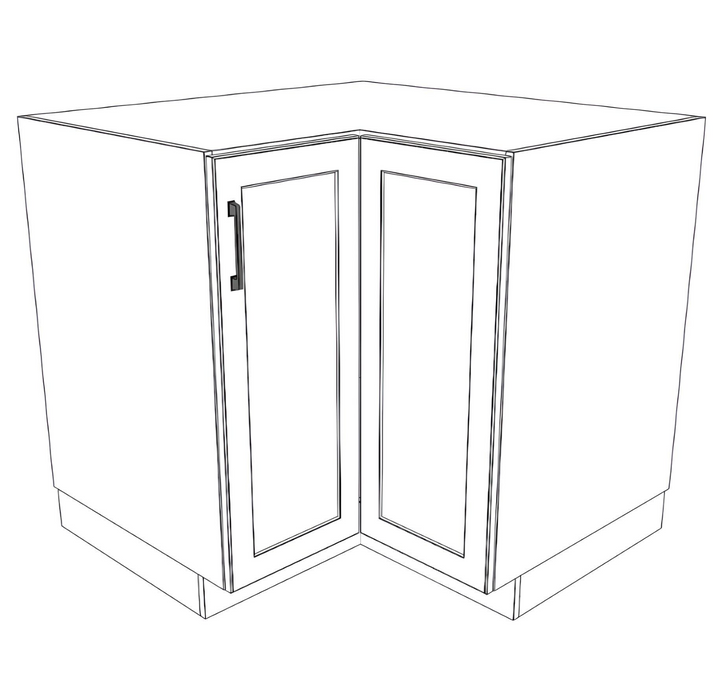 38x38" L Shape Base Corner Cabinet - Painted Doors