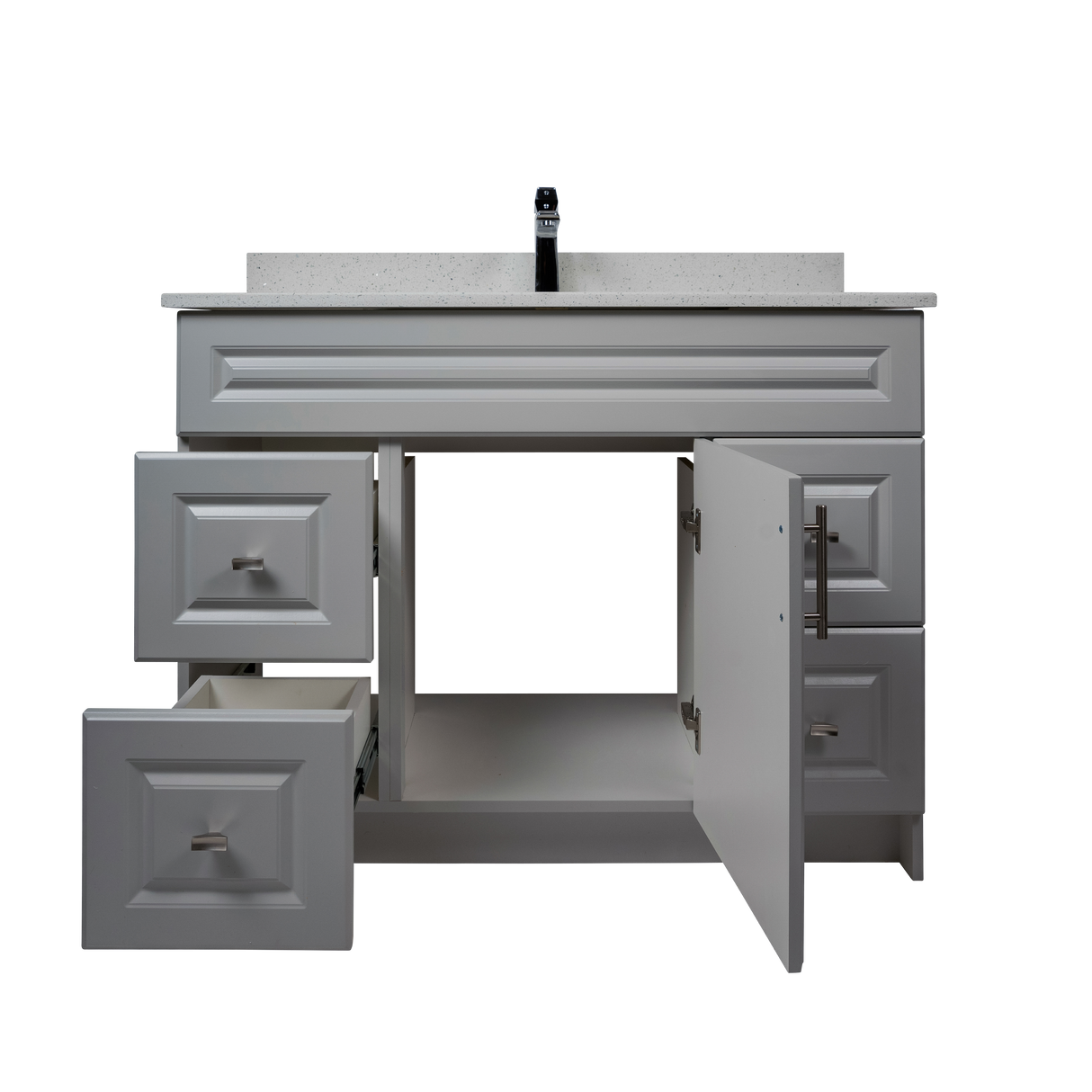 42" MDF - Both Side Draw - Light Grey - Raised Panel Doors
