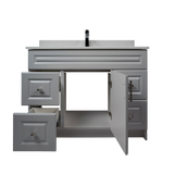 42" MDF - Both Side Draw - Light Grey - Raised Panel Doors