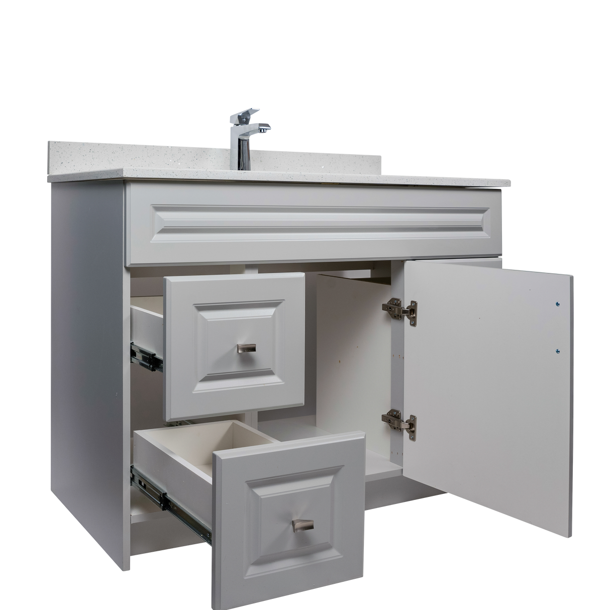42" MDF - Both Side Draw - Light Grey - Raised Panel Doors