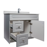 42" MDF - Both Side Draw - Light Grey - Raised Panel Doors