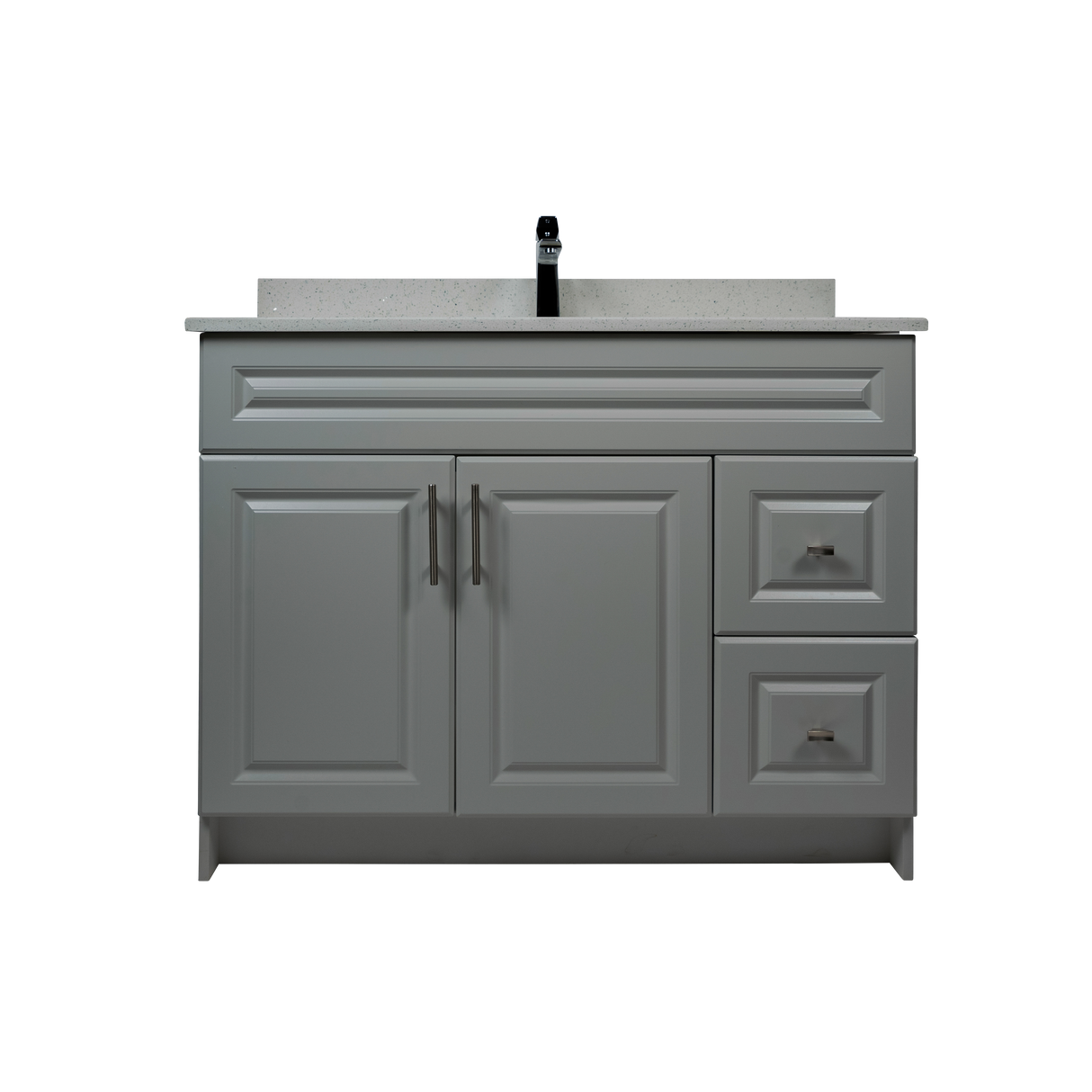 42" MDF - Right Side Draw - Light Grey - Raised Panel Doors
