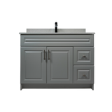 42" MDF - Right Side Draw - Light Grey - Raised Panel Doors