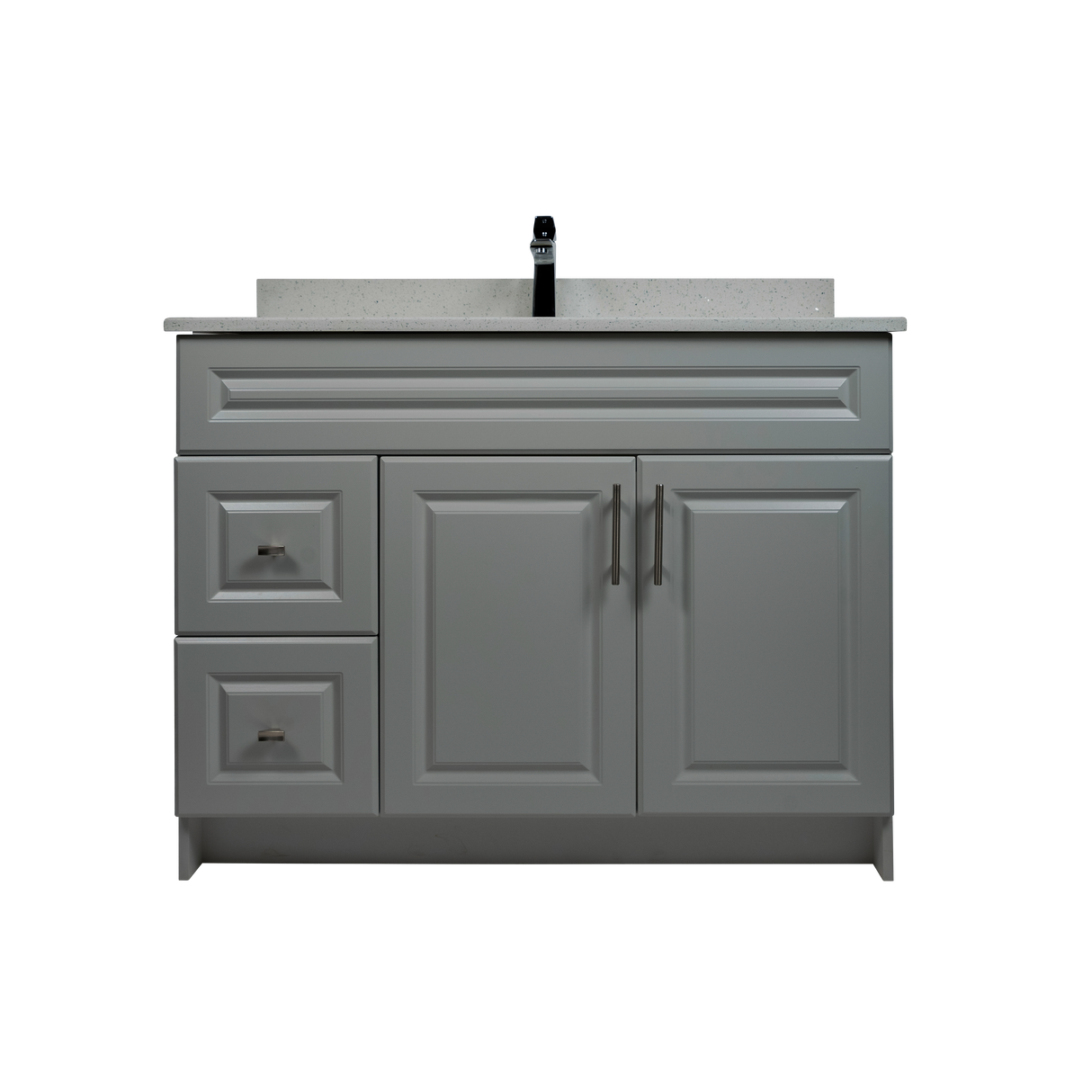 42" MDF - Left Side Draw - Light Grey - Raised Panel Doors