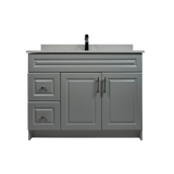 42" MDF - Left Side Draw - Light Grey - Raised Panel Doors