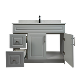 42" MDF - Left Side Draw - Light Grey - Raised Panel Doors