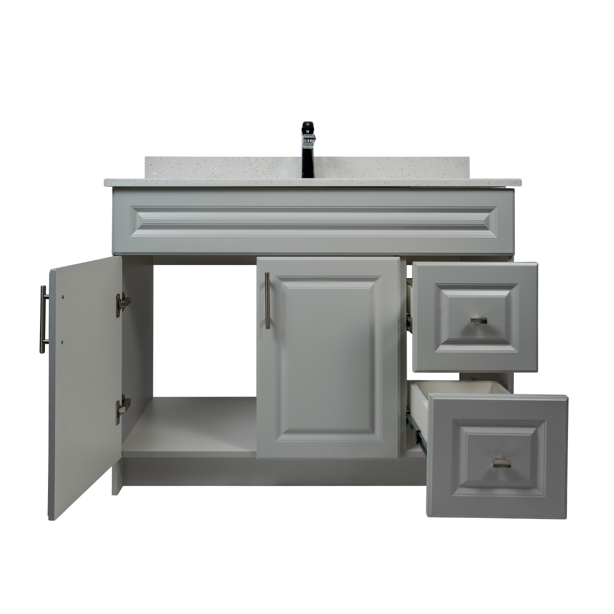 42" MDF - Right Side Draw - Light Grey - Raised Panel Doors