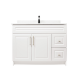 42" MDF - Right Side Draw - White - Raised Panel Doors