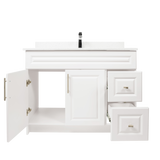 42" MDF - Right Side Draw - White - Raised Panel Doors