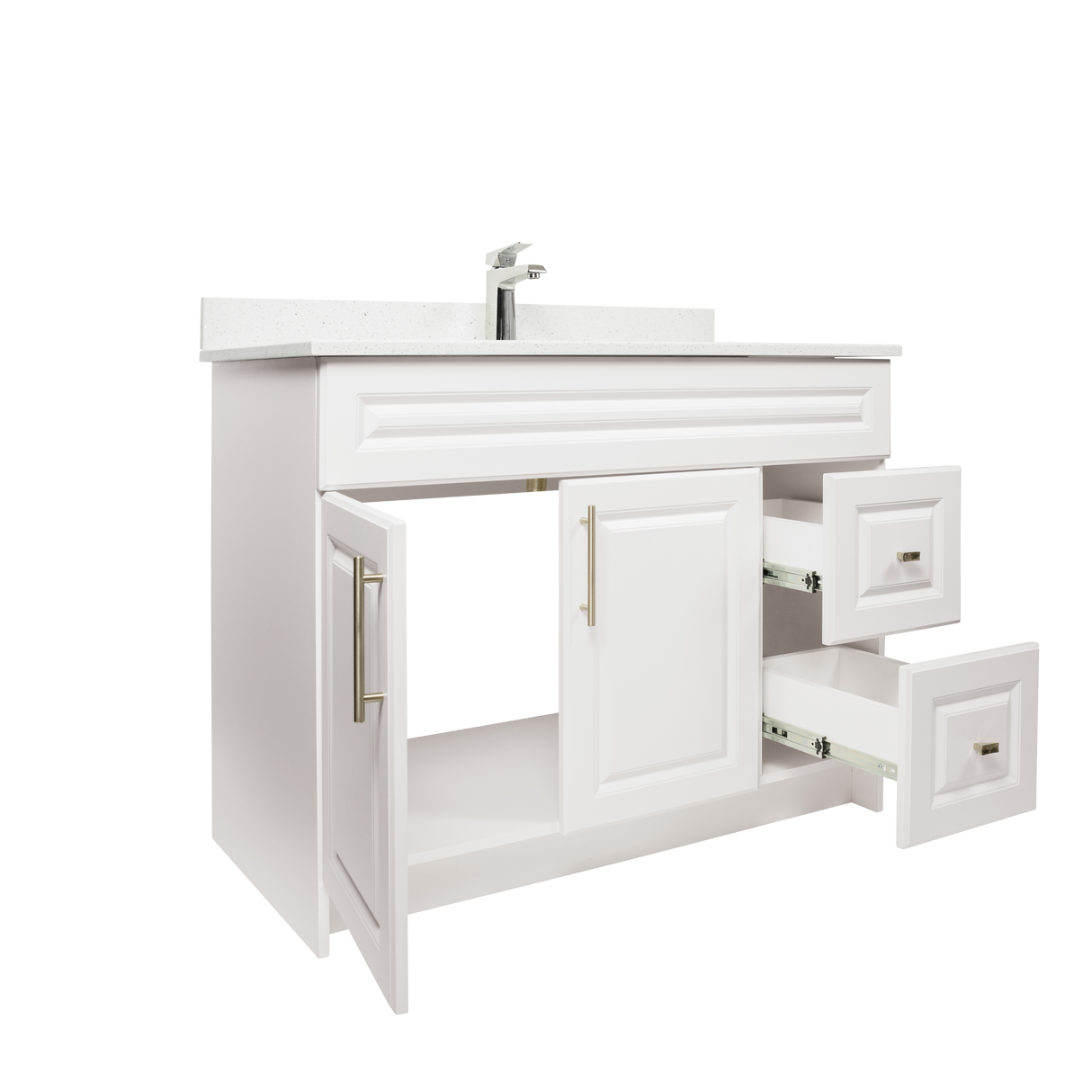 42" MDF - Right Side Draw - White - Raised Panel Doors