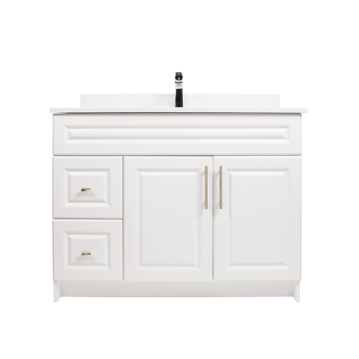 42" MDF - Left Side Draw - White - Raised Panel Doors