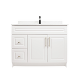 42" MDF - Left Side Draw - White - Raised Panel Doors