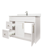 42" MDF - Left Side Draw - White - Raised Panel Doors