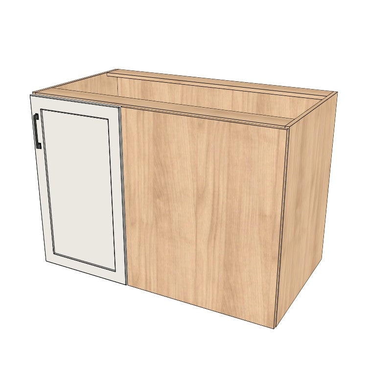 44" Blind Corner Base Cabinet - Door on Right/Left Side - (Hardrock Maple Melamine Boxes - Thermofoil Doors)